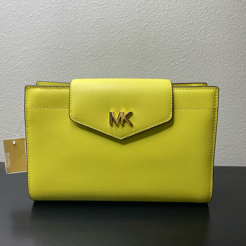 Michael Kors Mott Leather Clutch Crossbody Bag